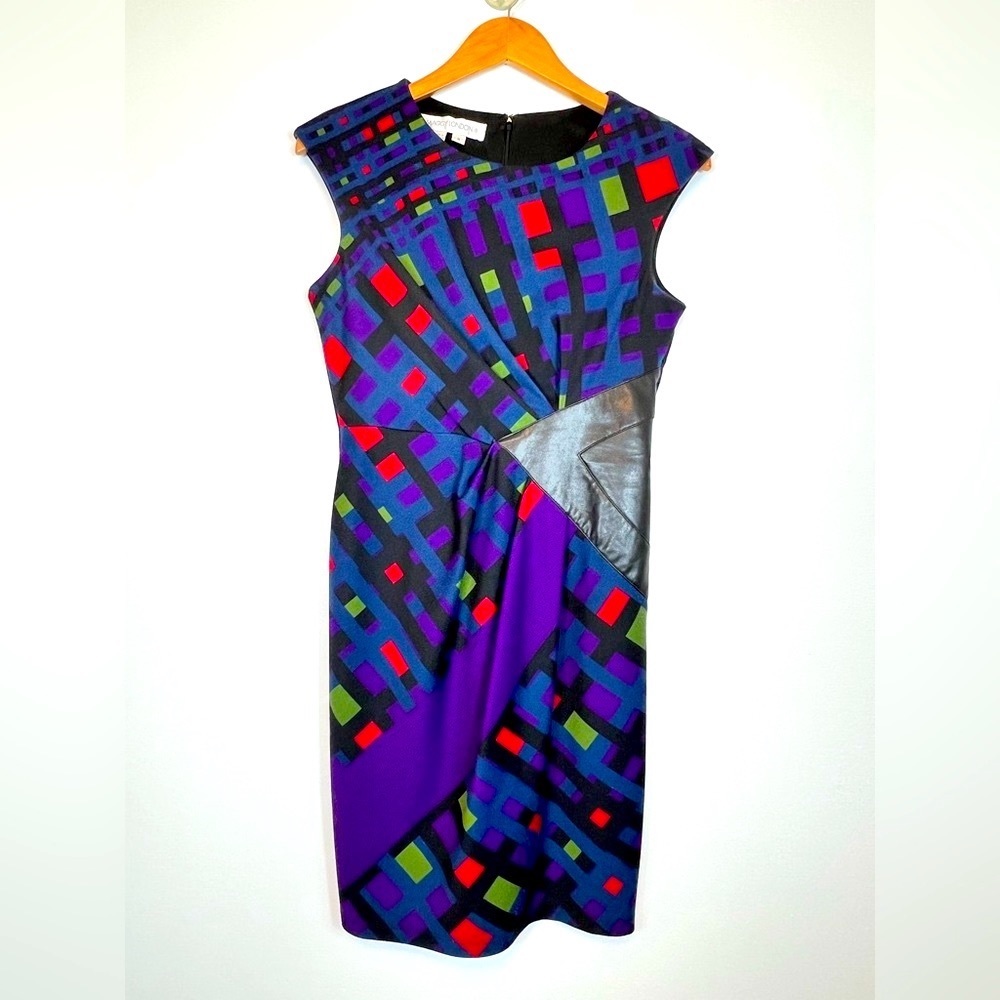 Maggy London Geometric Cap Sleeve Dress